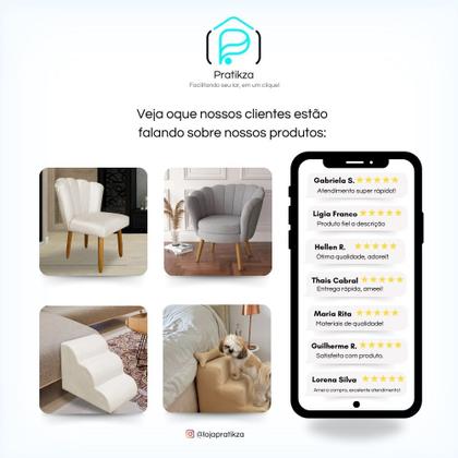 Imagem de Poltrona Lara para Recepção, Sala, Quarto, Estética Suede Varias cores  Pratikza