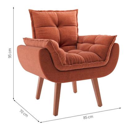 Poltrona Lidi Suede Terracota - Mobly Imagem de Poltrona Lidi Suede Terracota