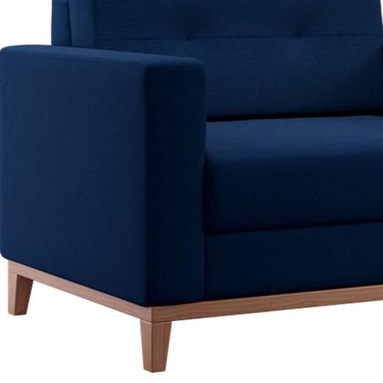 Poltrona Living Pés e Base em Madeira Linho Cotton Azul Marinho - Mobly Imagem de Poltrona Living Pés e Base em Madeira Linho Cotton Azul Marinho