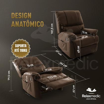Imagem de Poltrona Massageadora do Papai Reclinável Relaxmedic - Marrom