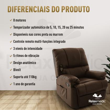Imagem de Poltrona Massageadora do Papai Reclinável Relaxmedic - Preta