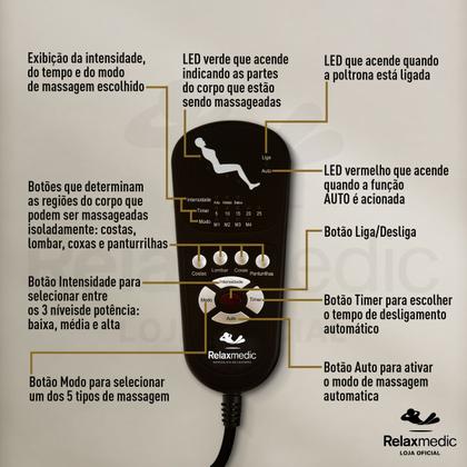 Imagem de Poltrona Massageadora do Papai Reclinável Relaxmedic - Preta