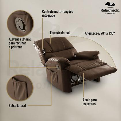 Imagem de Poltrona Massageadora do Papai Reclinável Relaxmedic - Preta