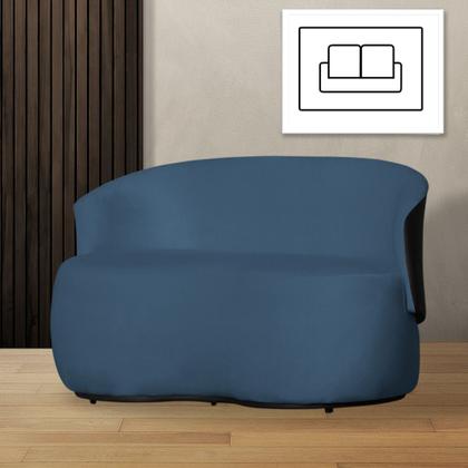 Imagem de Poltrona Namoradeira Orgânica Beatriz 2 Lugares Tecido Suede Composê em material sintético Preto - Estopar