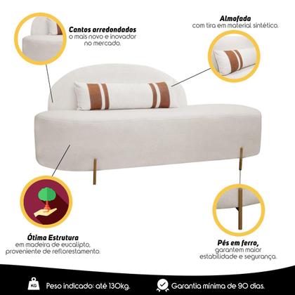 Imagem de Poltrona Namoradeira Orgânica Maitê 1.80m Redondo Bege