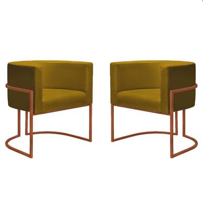 Imagem de Poltrona Nayara com Suporte Bronze