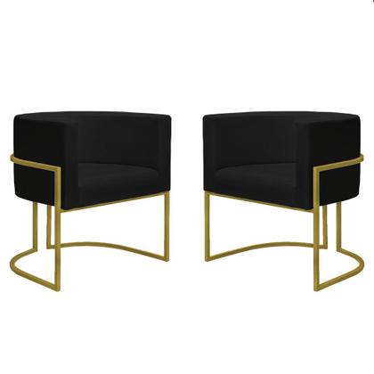 Imagem de Poltrona Nayara com Suporte Dourado