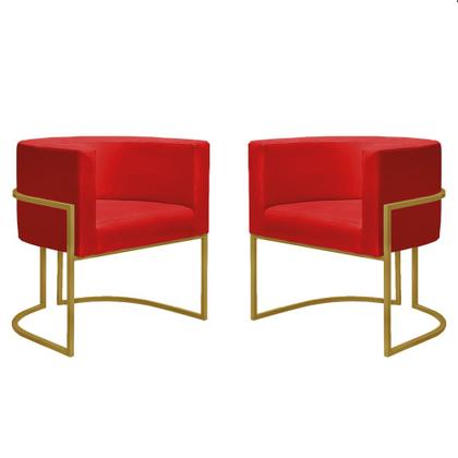 Imagem de Poltrona Nayara com Suporte Dourado