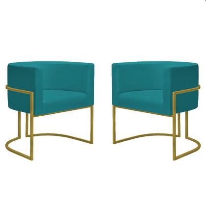 Imagem de Poltrona Nayara com Suporte Dourado