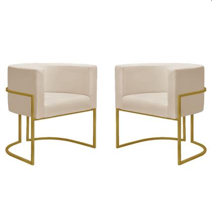 Imagem de Poltrona Nayara com Suporte Dourado