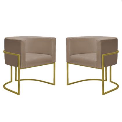 Imagem de Poltrona Nayara com Suporte Dourado