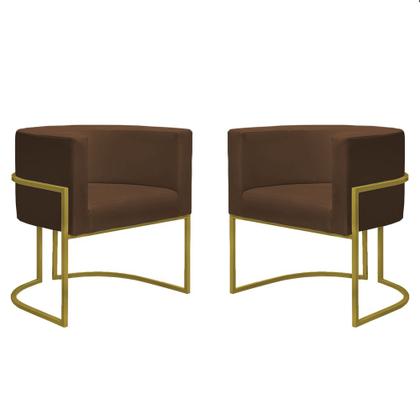 Imagem de Poltrona Nayara com Suporte Dourado