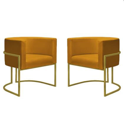 Imagem de Poltrona Nayara com Suporte Dourado