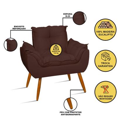Imagem de Poltrona Opala Decorativa - Escritório - Recepção - Marrom