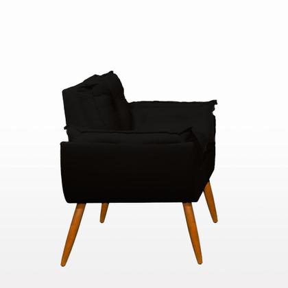 Imagem de Poltrona Opala Decorativa Sala de Estar Consultório Preta