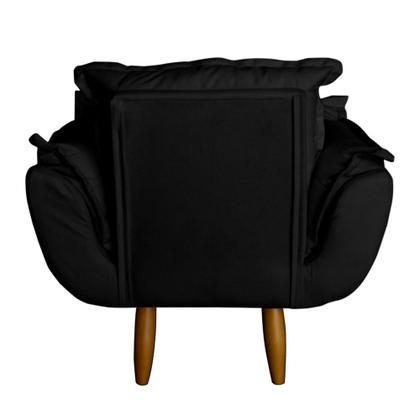 Imagem de Poltrona Opala Infantil Decorativa Mini Sofá Para Criança Suede Preto - Ninho Decor