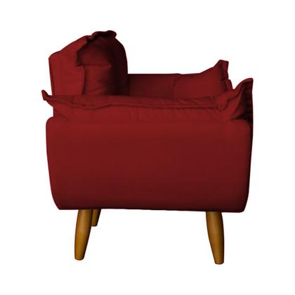 Imagem de Poltrona Opala Infantil Decorativa Mini Sofá Para Criança Suede Vermelho - Ninho Decor