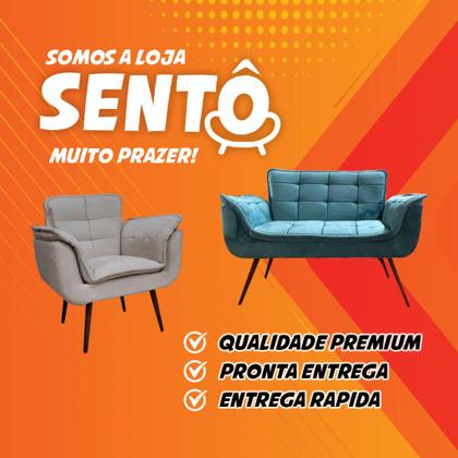 Imagem de Poltrona Opala Para Sala Cadeira Elegante Com Apoio de Braço em Veludo Várias Cores - Sentô