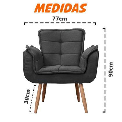 Imagem de Poltrona Opala Para Sala Cadeira Elegante Com Apoio de Braço em Veludo Várias Cores - Sentô