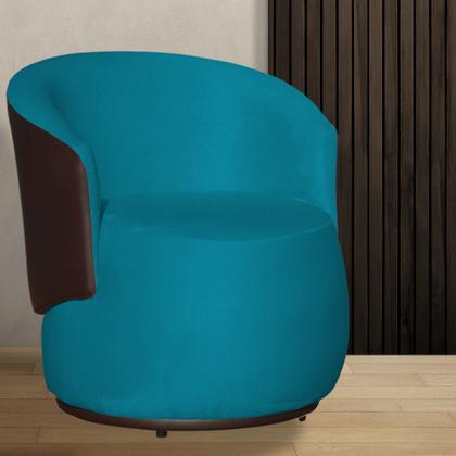 Imagem de Poltrona Organica Beatriz Design e Conforto Tecido Suede Com Composê em material sintético Marrom