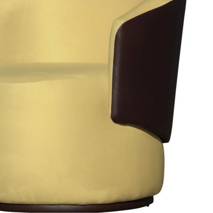 Imagem de Poltrona Orgânica Decorativa Beatriz Suede Composê material sintético Marrom Base Fixa