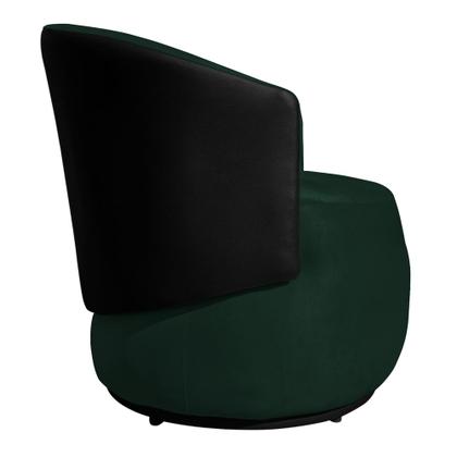 Imagem de Poltrona Orgânica Decorativa Lara Veludo Verde/PU Preto - Montanaris Decor