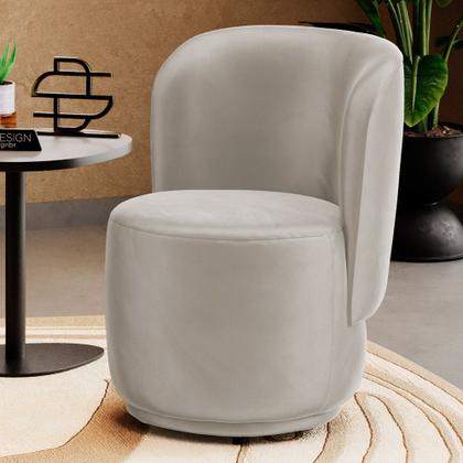 Imagem de Poltrona Orgânica Decorativa Living Molly Veludo Bege - Desk Design