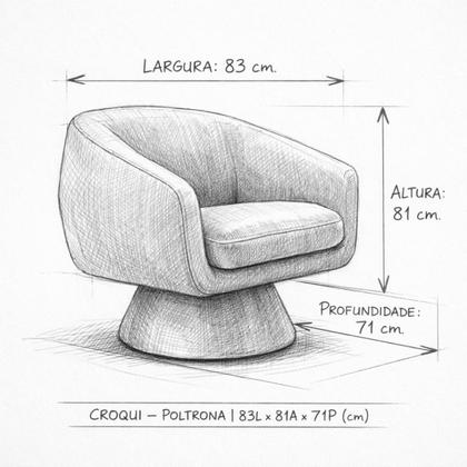 Imagem de Poltrona Orgânica Giratoria Redonda Sala Venus Confortável Elegante Sapatas Plásticas material sintético Caramelo