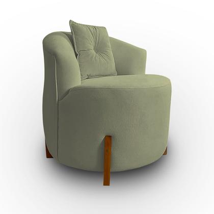 Imagem de Poltrona Orgânica Pé de Madeira para Sala Confortável e Reforçada Bouclé