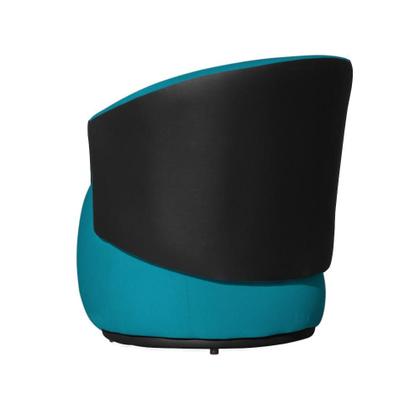 Imagem de Poltrona Organica Recepção Para Sala Aisha Corano Preto E Suede Azul Turquesa - INCASA DECOR