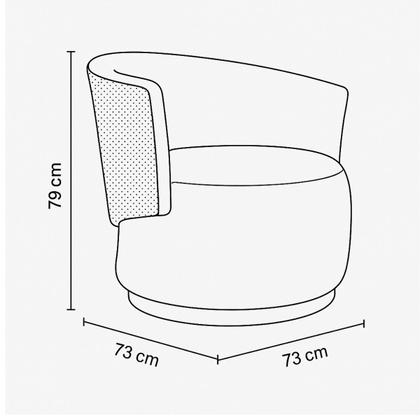 Imagem de Poltrona Orgânica Redonda para Sala Liz Confortável Elegante Bouclé e material sintético