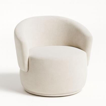 Imagem de Poltrona Orgânica Redonda para Sala Quarto Recepção Liz Confortável Elegante Bouclê