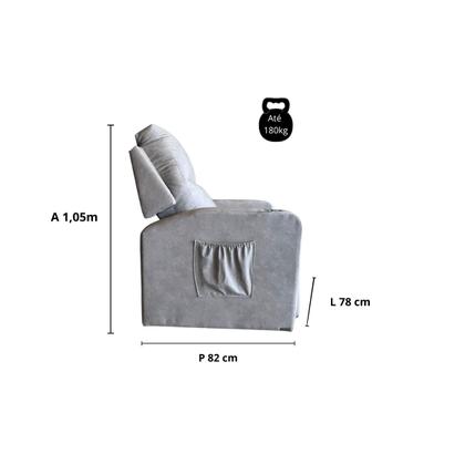 Poltrona Papai Com Porta Copo Reclinável Massageador material sintético - Estofados Rezende Imagem de Poltrona Papai Com Porta Copo Reclinável Massageador material sintético