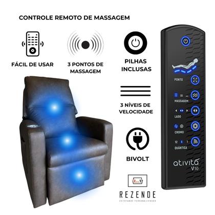 Poltrona Papai Com Porta Copo Reclinável Massageador material sintético - Estofados Rezende Imagem de Poltrona Papai Com Porta Copo Reclinável Massageador material sintético