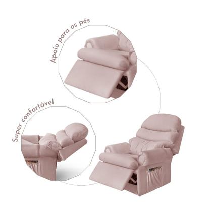 Poltrona Para Extensão De Cílios e Sobrancelhas Reclinável Suede - ART ESTOFADOS Imagem de Poltrona Para Extensão De Cílios e Sobrancelhas Reclinável Suede