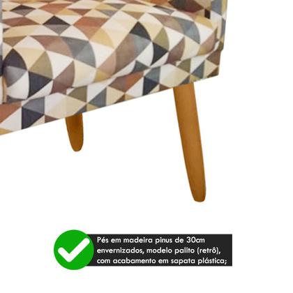 Imagem de Poltrona para Quarto de Menina Nina Estampada Triangulo Bege Rodapé