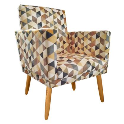 Imagem de Poltrona para Quarto de Menina Nina Estampada Triangulo Bege Rodapé