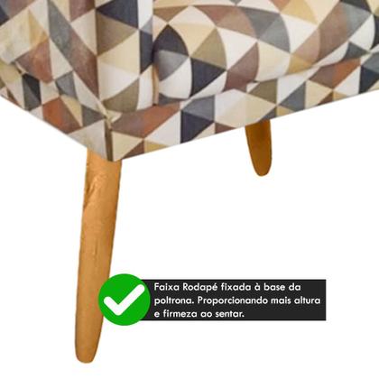 Imagem de Poltrona para Quarto de Menina Nina Estampada Triangulo Bege Rodapé