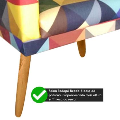 Imagem de Poltrona para Quarto de Menina Nina Estampada Triangulos Rodapé