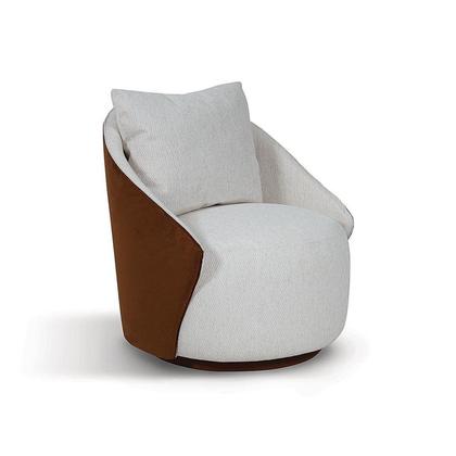 Imagem de Poltrona para Sala de Estar 74cm X 64cm Mabel Branco/Terracota