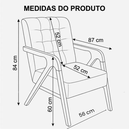 Imagem de Poltrona para sala de estar Tv Confortavel em tecido Linho