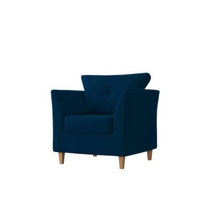 Imagem de Poltrona Para Sala Decorativa Isis Suede Azul Marinho Visan Estofados