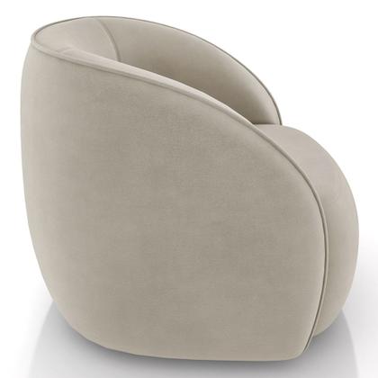 Imagem de Poltrona para Sala Orgânica 90cm Zion M22 Veludo Bege - Mpozenato