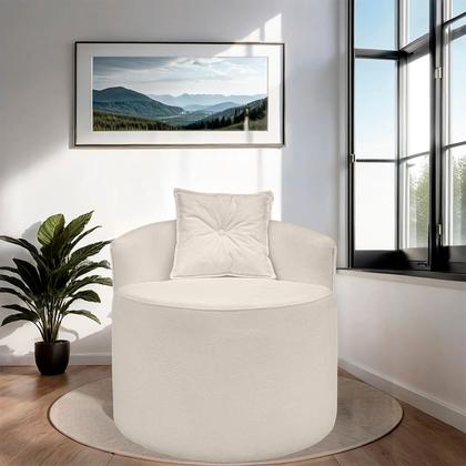 Imagem de Poltrona para Sala Orgânica Confortável e Reforçada Bouclé