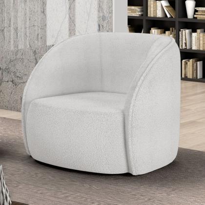 Imagem de Poltrona para Sala Orgânica Kit 2 Zion M22 Boucle Branco - Mpozenato
