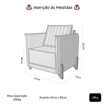 Imagem de Poltrona Pé de Madeira Moderna para Sala Confortável e Reforçada Bouclé Helena