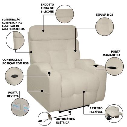 Imagem de Poltrona Reclinável Automatica Colo de Mãe Boucle