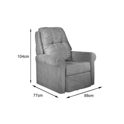 Imagem de Poltrona Reclinável c/Massagem p/ Sala MH 1216 Two Way Suede Bege - Herval