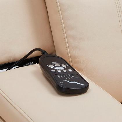Imagem de Poltrona Reclinável Cinema 2 Lugares Baú Usb Pu Moscou Sint Bege Z57 - Mpozenato