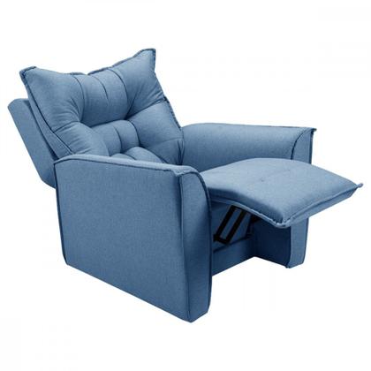 Imagem de Poltrona Reclinavel Do Papai Para Sala King Linho Azul